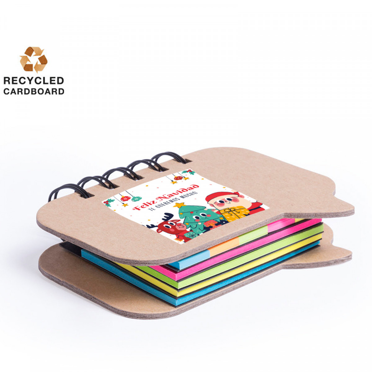 Bloco de notas com adesivo natalino personalizável para detalhes