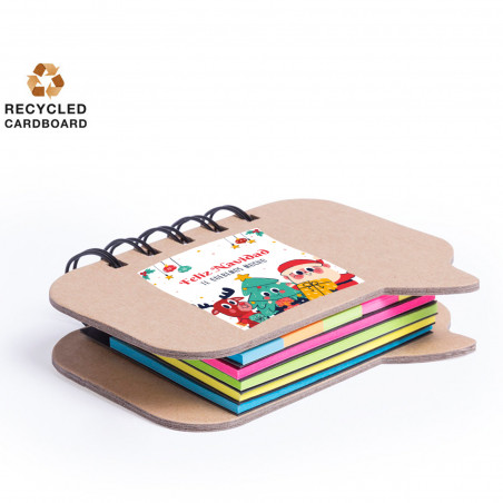 Bloco de notas com adesivo de natal personalizável para detalhes