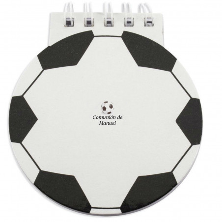 Bolsa de futebol com caderno e lápis personalizados para detalhes do evento