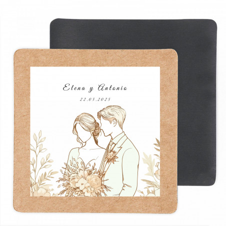 ímã personalizado com design romântico para detalhes do casamento