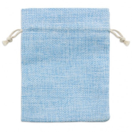 Chaveiro de bambu com bordas metálicas em forma de anjo em bolsa celeste com adesivo para batizados