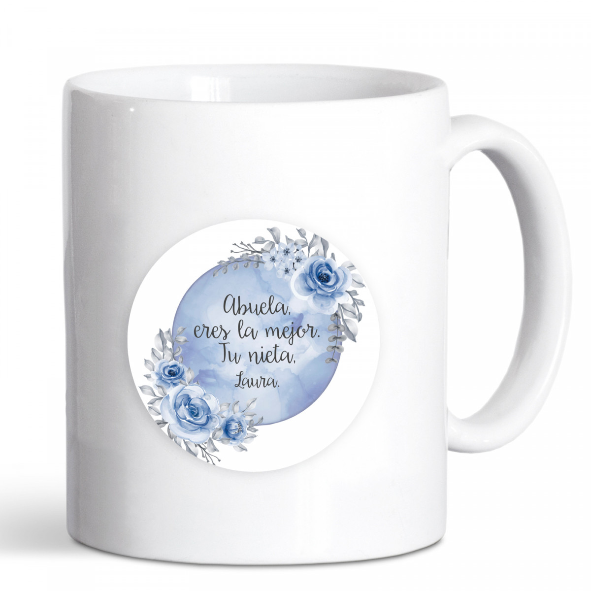 Caneca personalizada com adesivo editável para detalhes