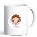 Caneca com adesivo primeira comunhão para detalhes menina