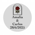 Caneta com formato de batom vermelho e adesivo rosa vintage para detalhes