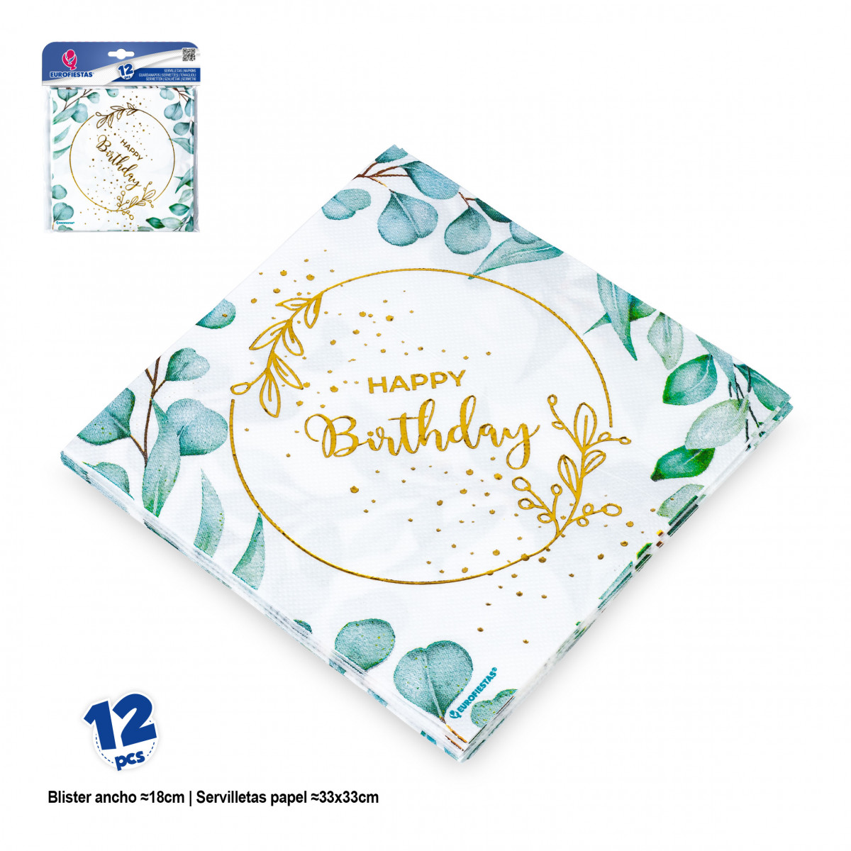 Guardanapos de feliz aniversário com design floral para eventos