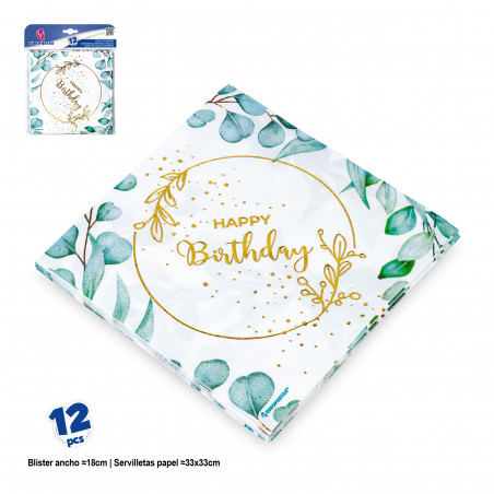 Guardanapos de feliz aniversário com design floral para eventos