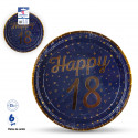 Placa de design azul marinho número 18 para eventos