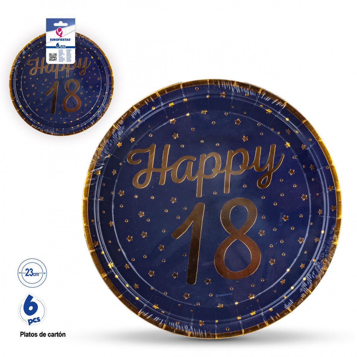Placa de design azul marinho número 18 para eventos