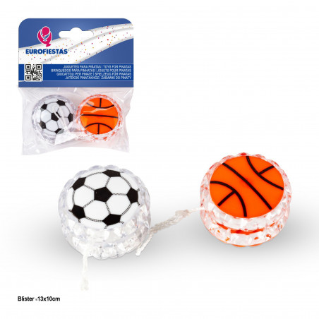 Brinquedo ioiô design futebol e basquete para piñatas