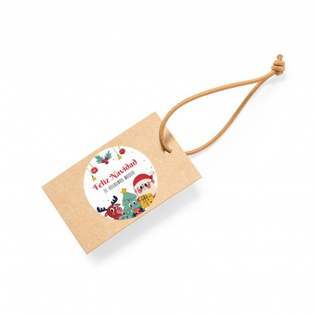 Etiqueta pendente personalizada para detalhes de Natal Papai Noel e amigos