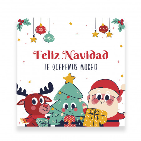 Caderno com caneta e adesivo de natal personalizado para detalhes