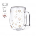 Caneca térmica natalina personalizada com simpática tiara natalina em bolsa para brindes