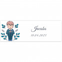 Adesivo 6x2 cm primeira comunhão menino personalizável