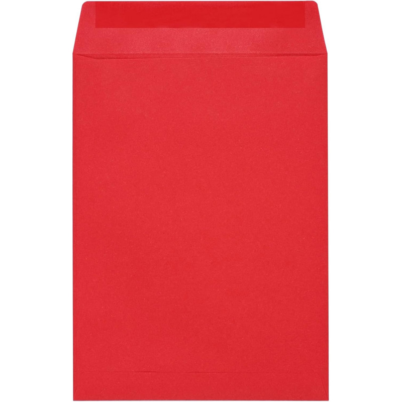 Sobre de apresentação de papel kraft vermelho 7x12