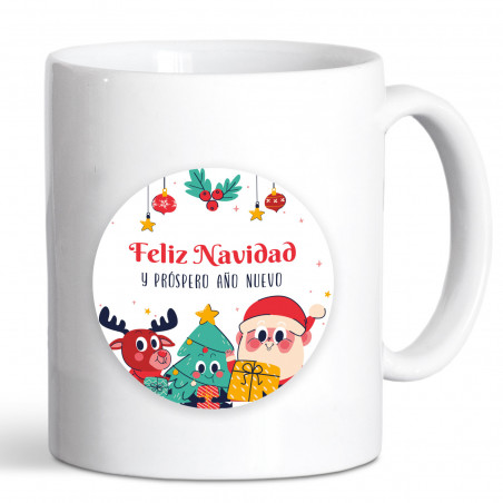 Caneca de cerâmica personalizada com pelúcia de rena para detalhes