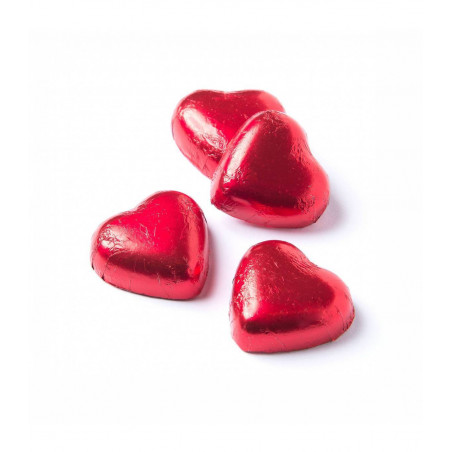 Corações de chocolate em pote personalizado para presentear