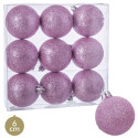 Bolas de glitter rosa para decoração de Natal