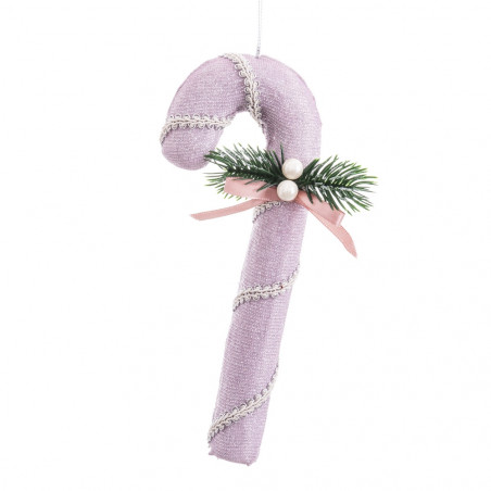Pingente de cana rosa para decoração de Natal