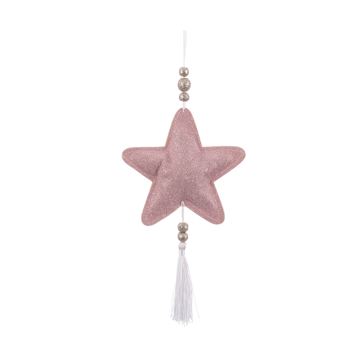Pingente estrela de tecido para decoração de Natal