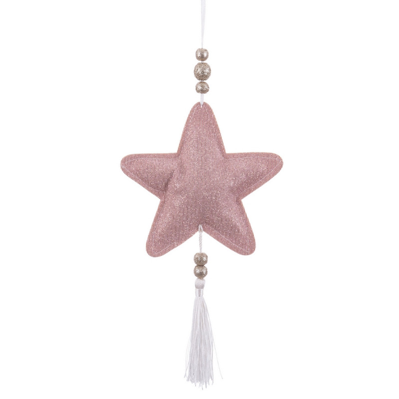 Pingente estrela de tecido para decoração de Natal