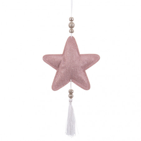 Pingente estrela de tecido para decoração de Natal