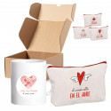 Taza personalizada e romântica necessaire em caixa para eventos