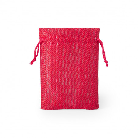 Vela aromática em pote de vidro com etiqueta personalizada em bolsa de tecido para presentear