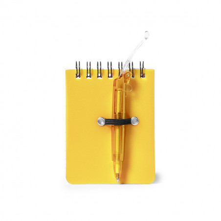 Caderno com caneta personalizável e pirulito para presentear