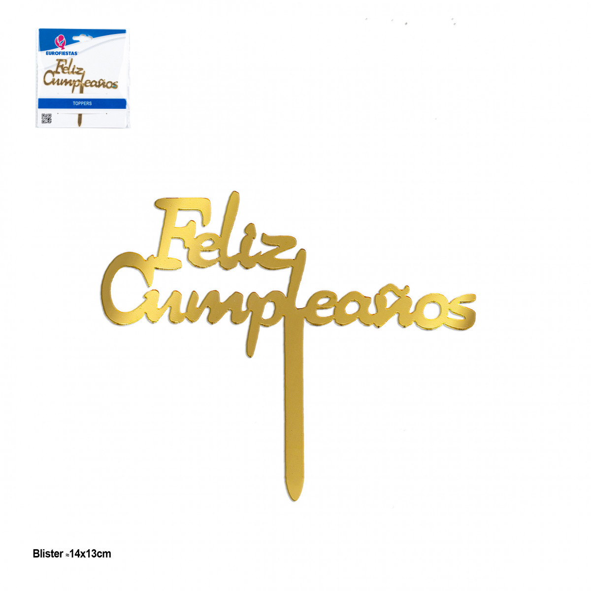 Topper letras douradas Feliz Aniversário para decorar