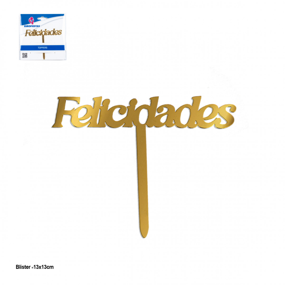 Topper letras form.felicidad.11x9 oro