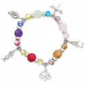 Pulseira com charms em elegante caixa com adesivo romântico para presentear