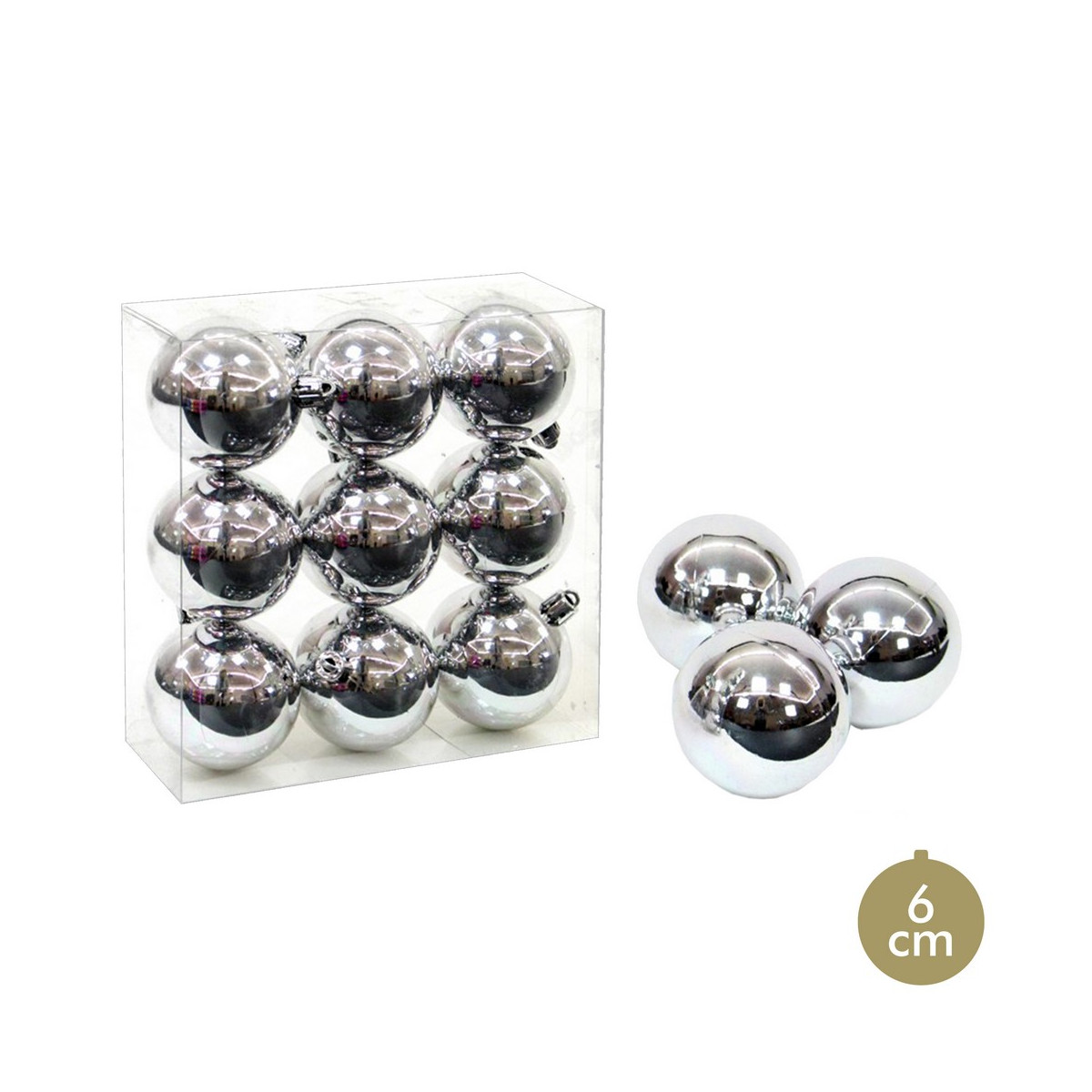 Bolas de glitter prateadas para decoração de Natal