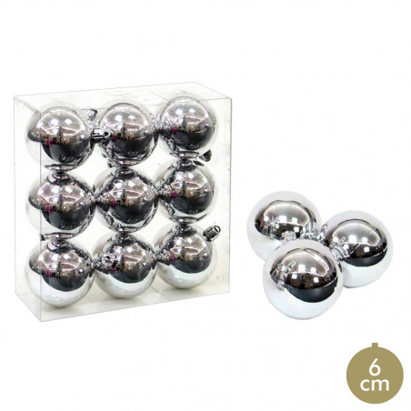Bolas de glitter prateadas para decoração de Natal
