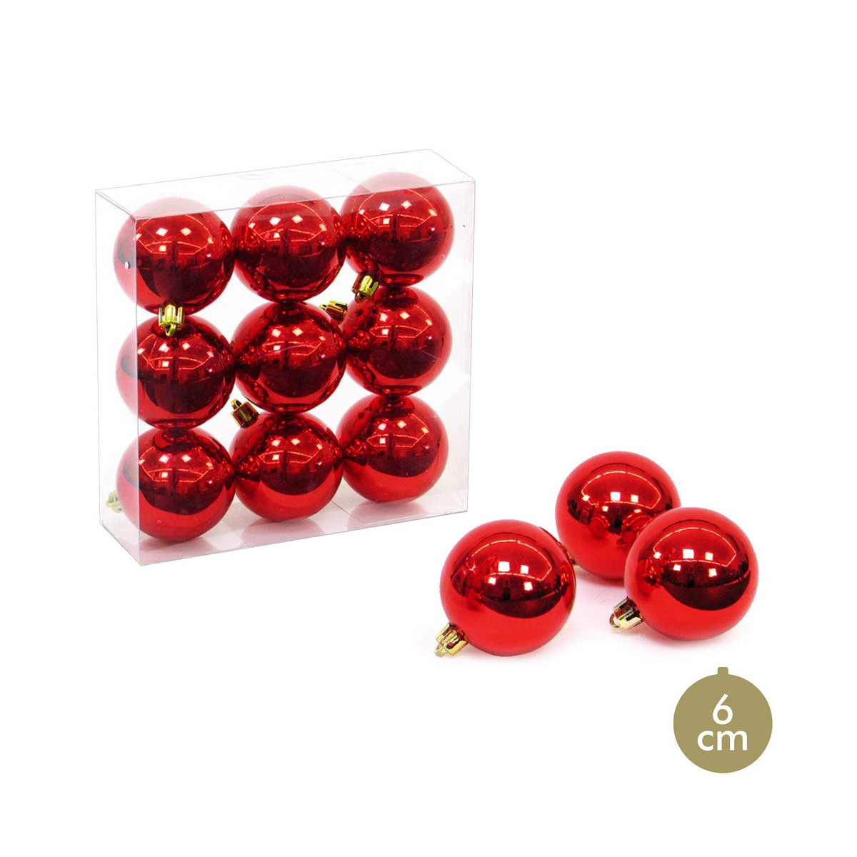 Bolas vermelhas com glitter para decoração de Natal