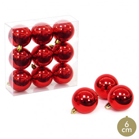 Bolas vermelhas com glitter para decoração de Natal