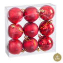 Glitter vermelho fosco e bolas de glitter para decoração de Natal
