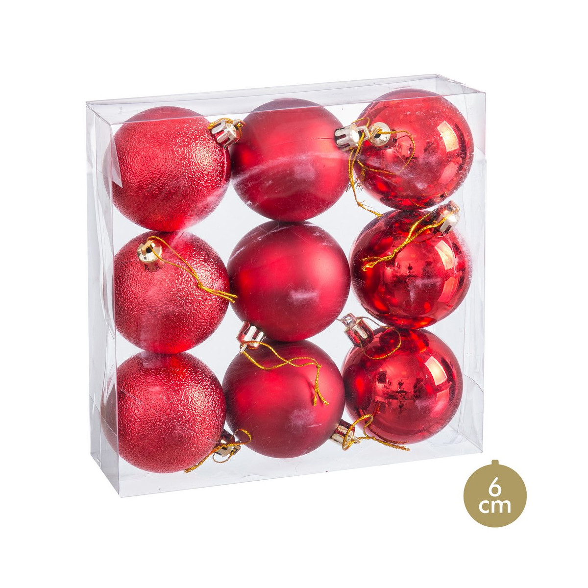 Glitter vermelho fosco e bolas de glitter para decoração de Natal