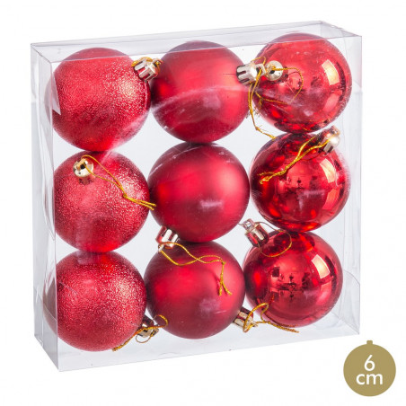 Glitter vermelho fosco e bolas de glitter para decoração de Natal