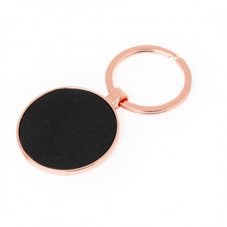 Chaveiro de ouro rosa personalizado com adesivo para detalhes de casamento