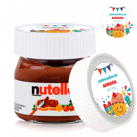 Nutella 25 gr em pote de vidro com adesivo personalizável para presentear