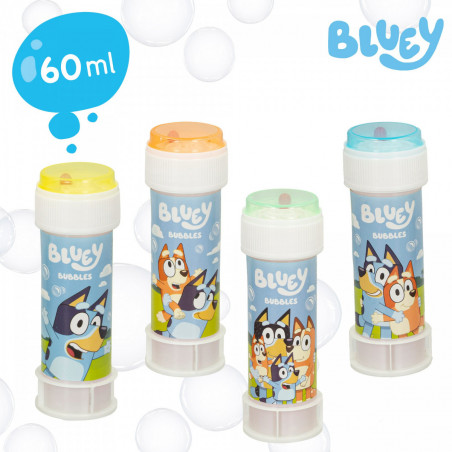 Óculos de sol infantis azuis e pompero de Bluey em bolsa de organza personalizada com adesivo para detalhe