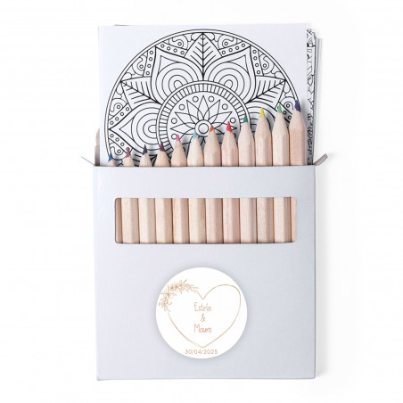 Mandalas para colorir com lápis de cor e adesivo personalizado para presentear
