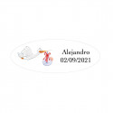 Ímã de madeira com adesivo personalizado no envelope para detalhes de batismo