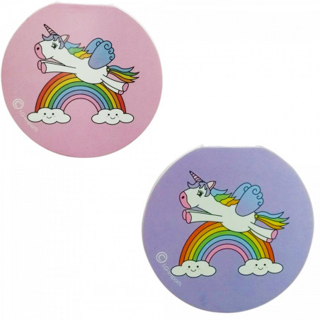 Caderno e selo de unicórnio em caixinha personalizada com adesivo para eventos