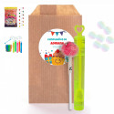Pompero com tampa em forma de coração e chupachups em envelope com adesivo personalizável para presentear