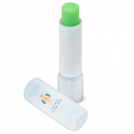 Bálsamo labial hidratante de aloe vera com adesivo cálice para detalhes de primeira comunhão