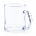 Taza de cristal com adesivo terno personalizável para presentear