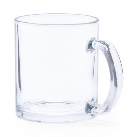 Taza de cristal com adesivo terno personalizável para presentear
