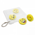 Borracha em forma de emojis em estojo com adesivo personalizável para detalhes