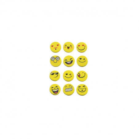 Borracha em forma de emojis em estojo com adesivo personalizável para detalhes